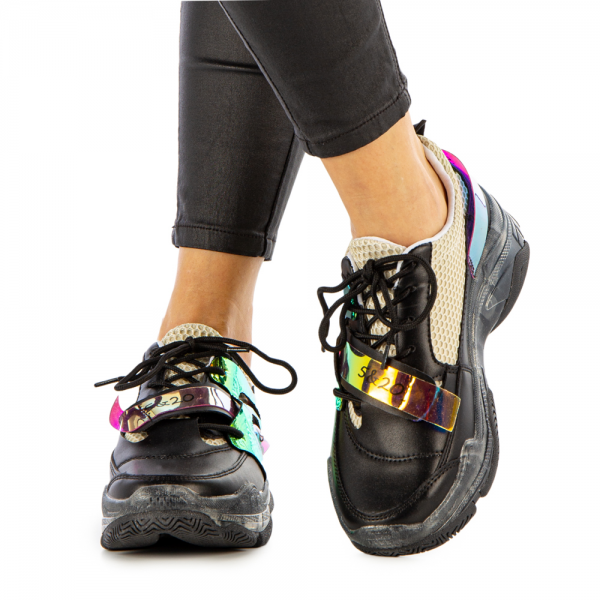 Γυναικεία αθλητικά παπούτσια  Esha μαύρα, 3 - Kalapod.gr